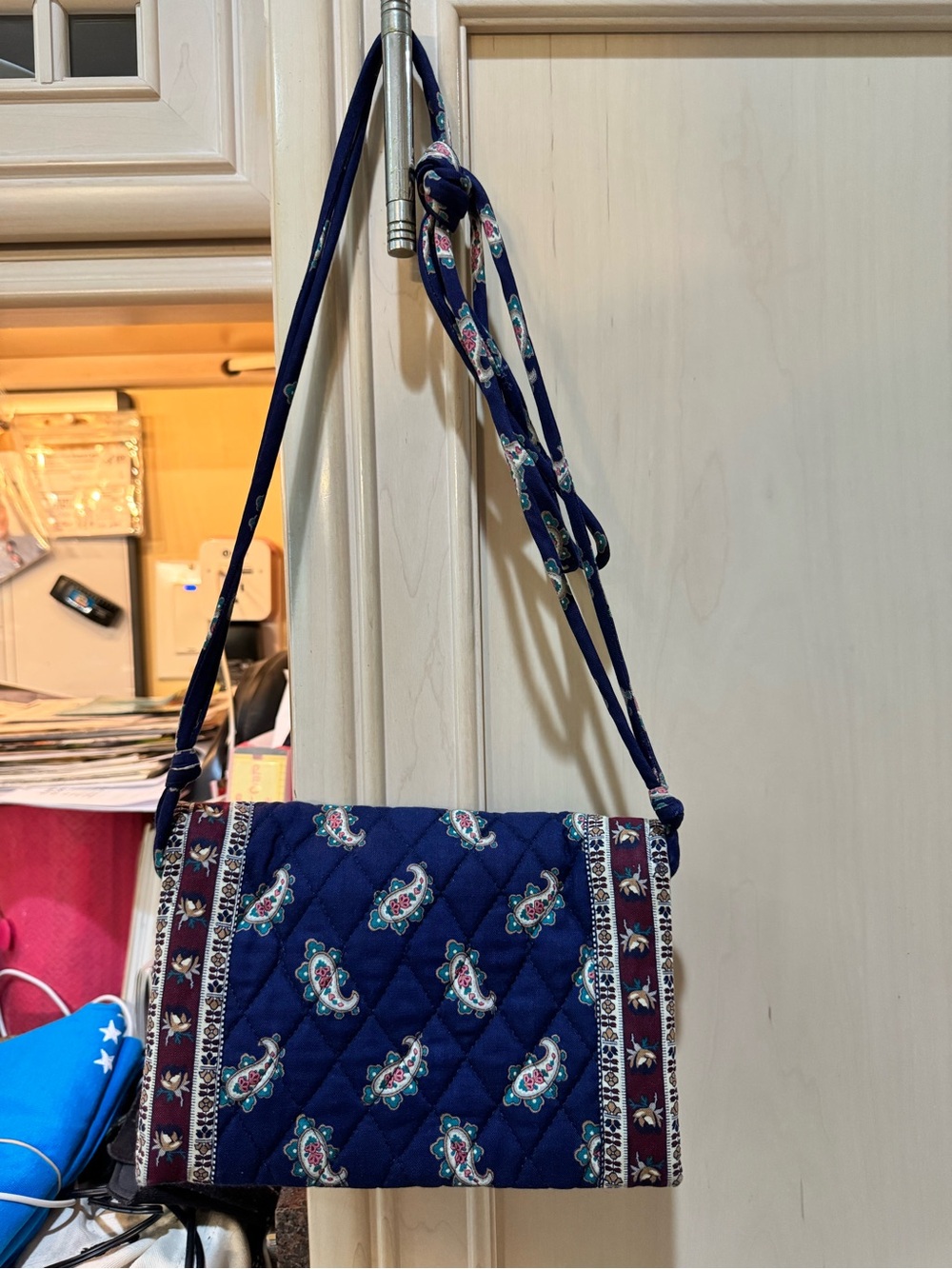 Vera Bradley Navy Quilted Paisley Crossbody